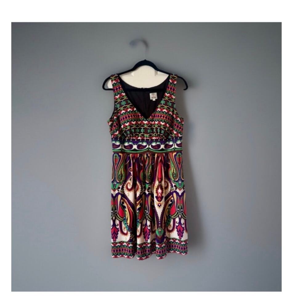 Olga Carini OC Sleeveless Paisley Print Fit & Flare Dress Size 12